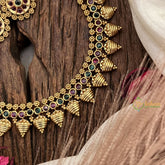 Vriksham Designer Red Green Stone Short Neckpiece-G17915